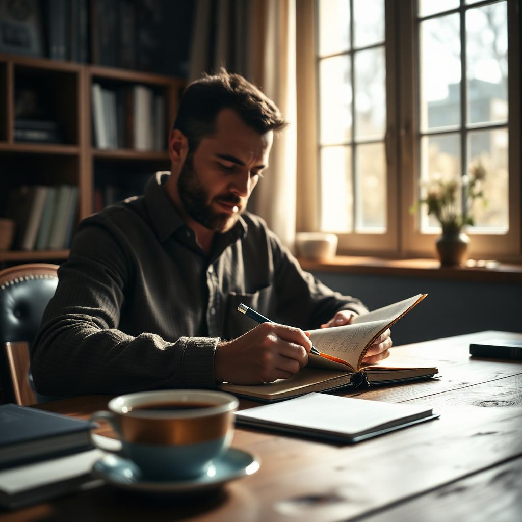 Dr. Leon working on his book, Functional Living